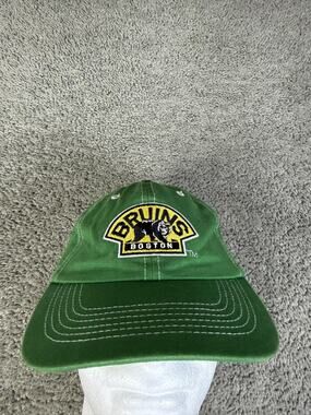 Boston Bruins Hat Cap Strap Back Mens One Size Green NHL Hockey Shamrock TD